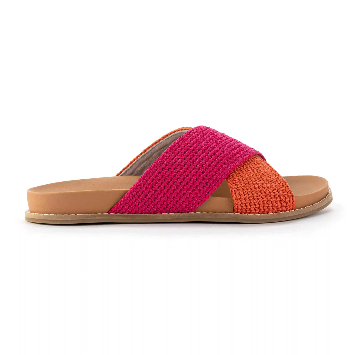 Penelope Sandal - Hand Crochet - Pinkberry Cayenne Block