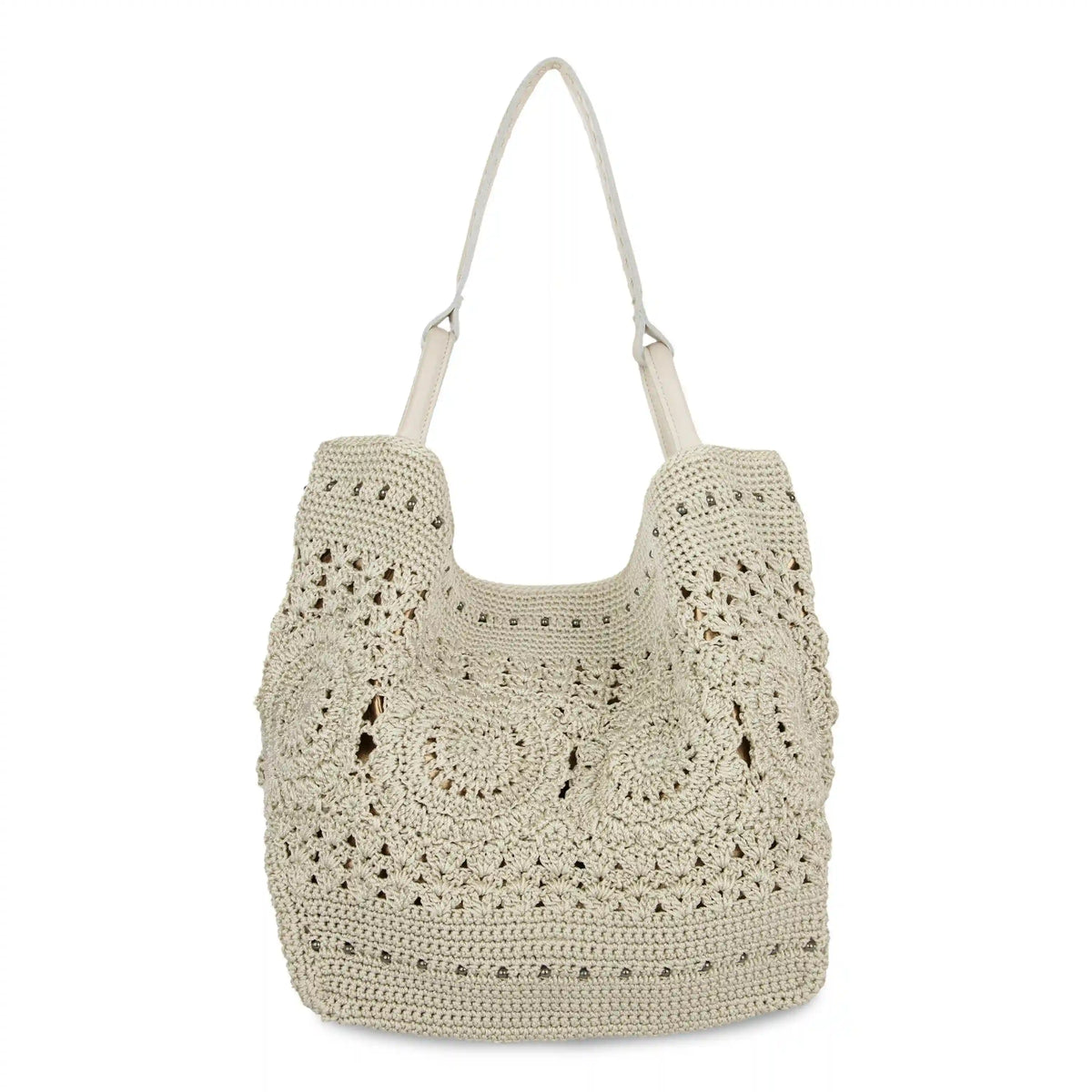 Los Feliz Large Tote - Hand Crochet - Natural Medallion