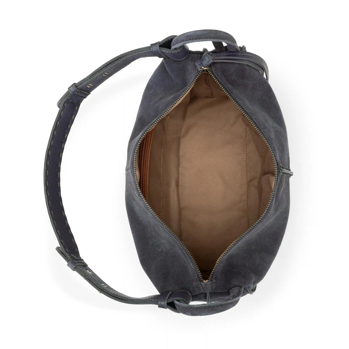 Los Feliz Hobo - Leather - Storm Grey Suede