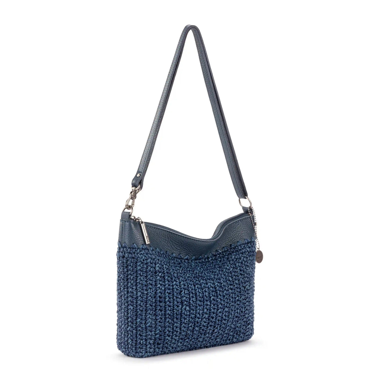 Lumi Crossbody - Hand Crochet - Denim Tonal Straw