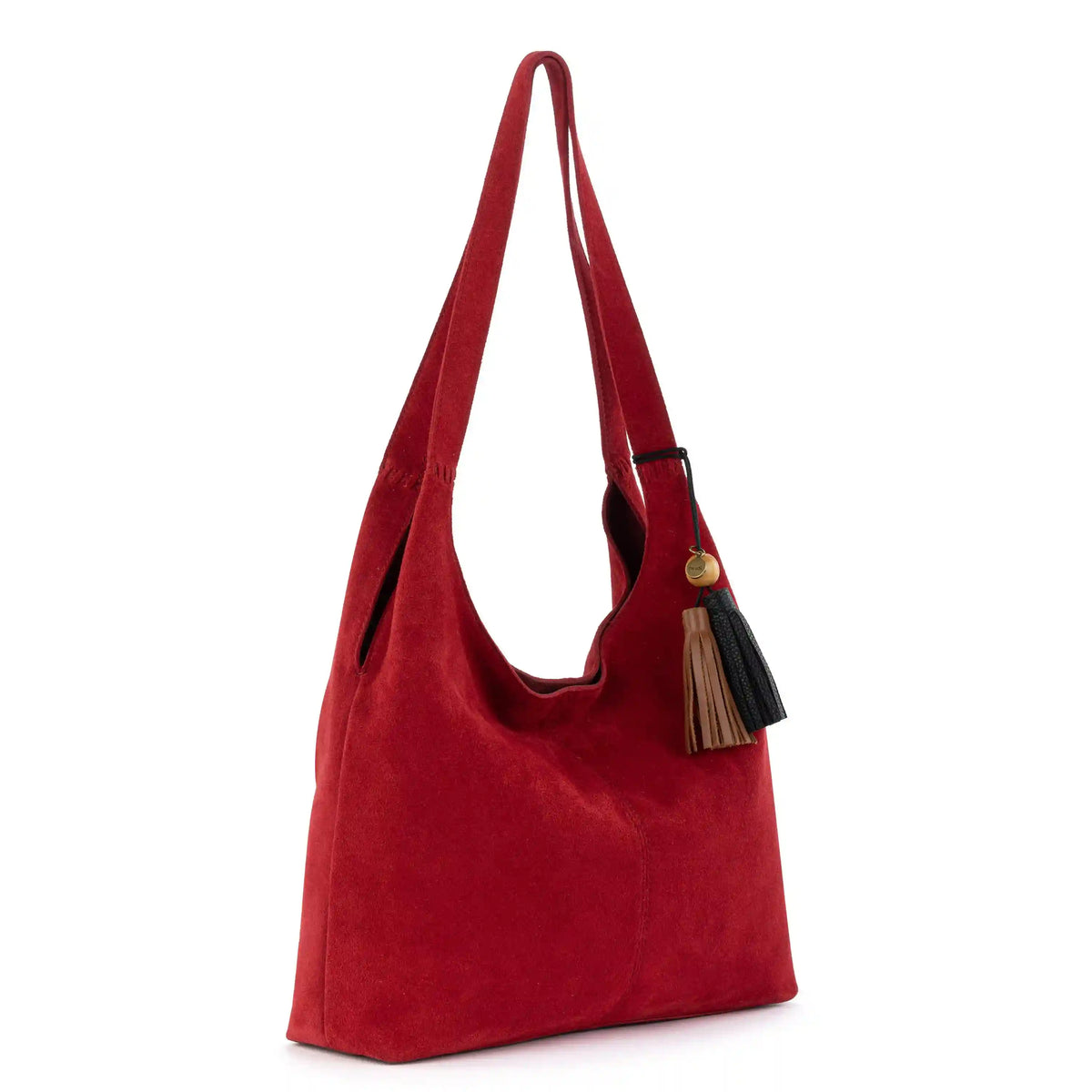 Huntley Hobo - Leather - Scarlet Suede
