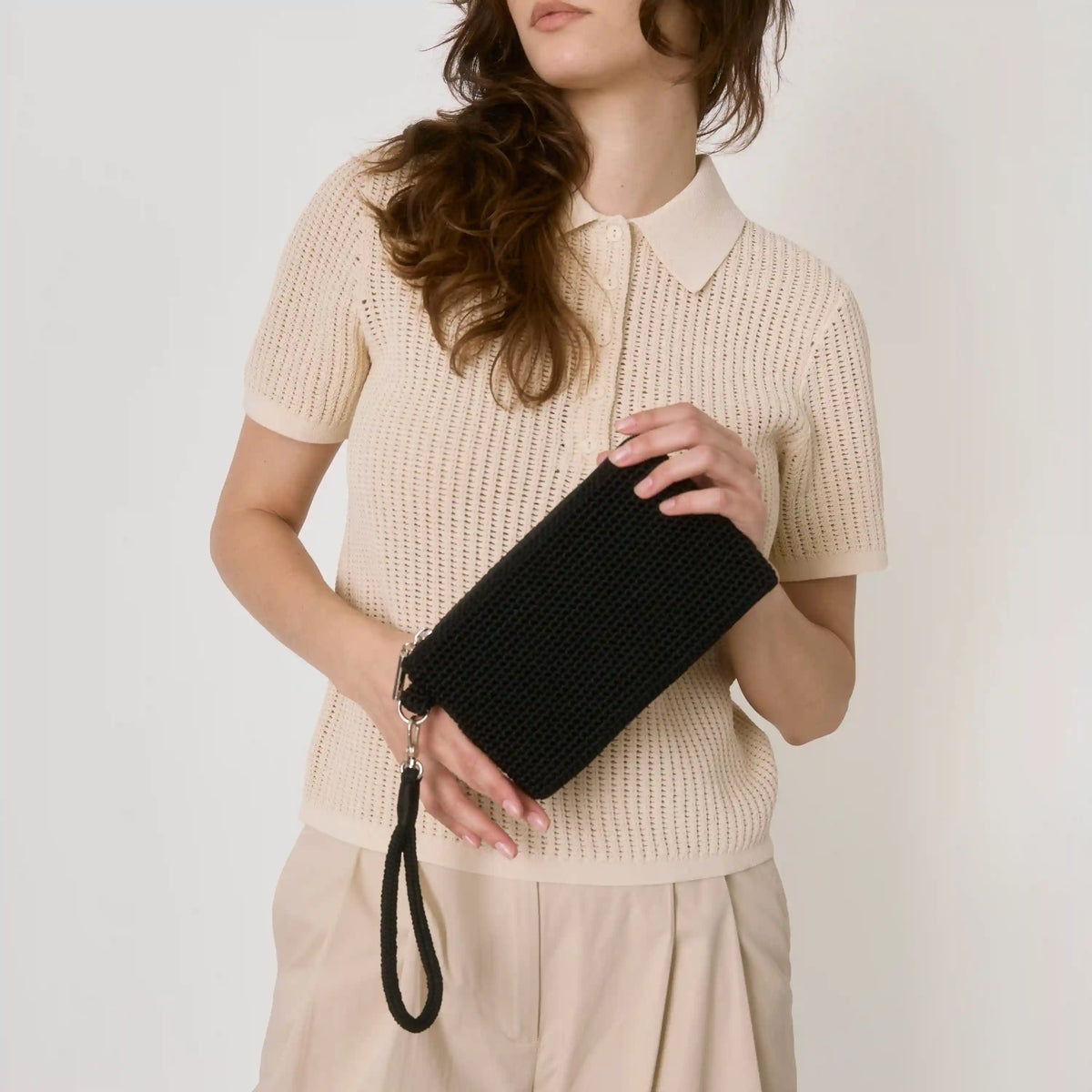 Vita Wristlet - Hand Crochet - Black