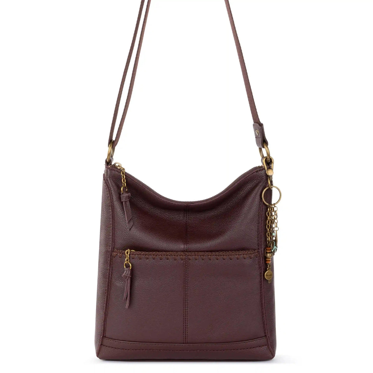 Lucia Crossbody - Leather - Mahogany Stitch