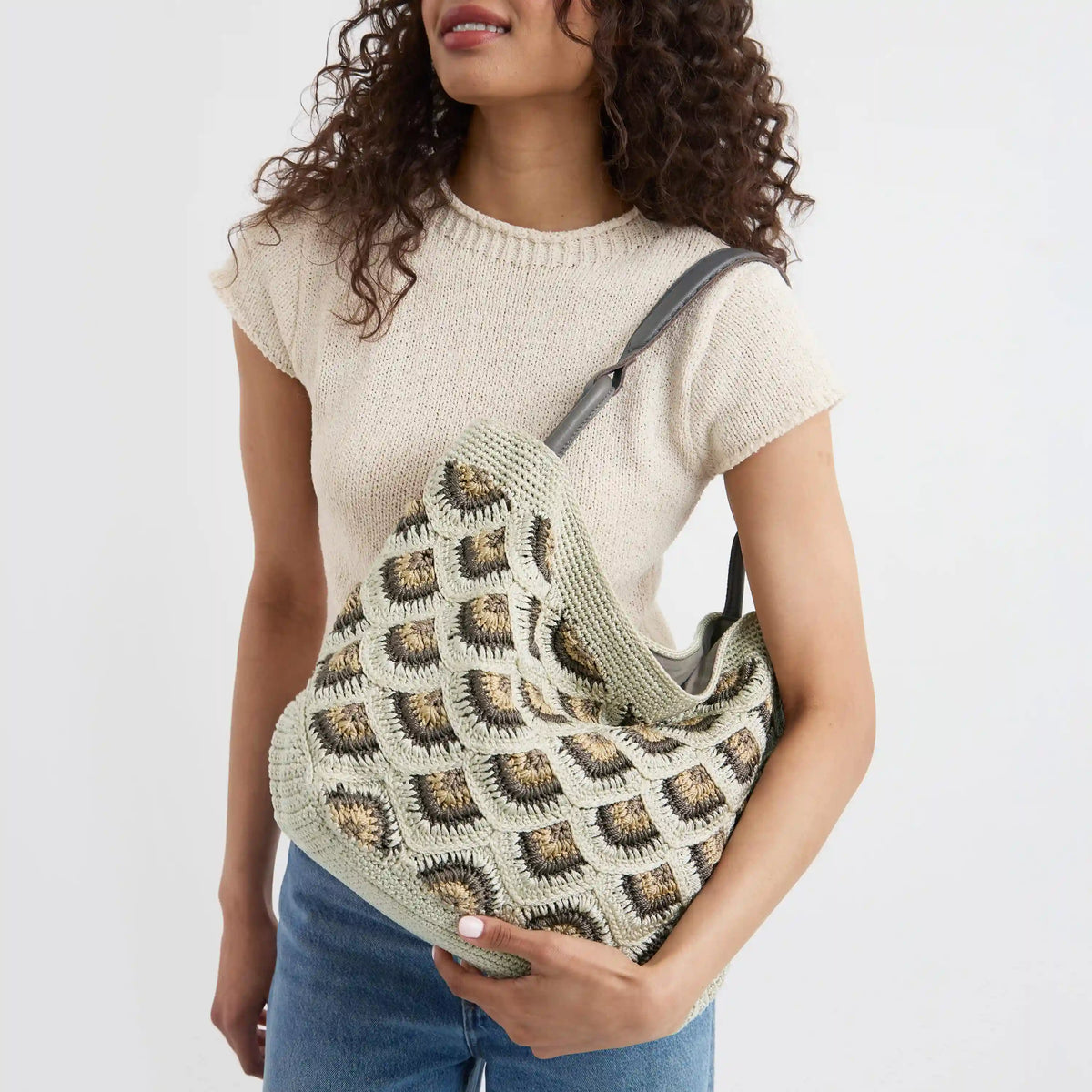 Los Feliz Large Tote - Hand Crochet - Natural Mermaid