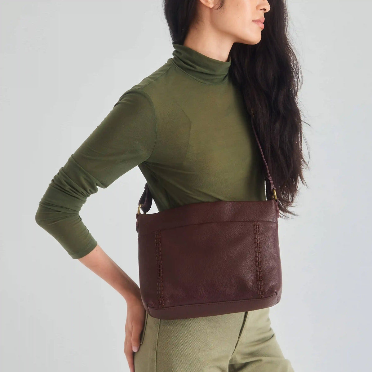 Melrose Crossbody - Leather - Mahogany
