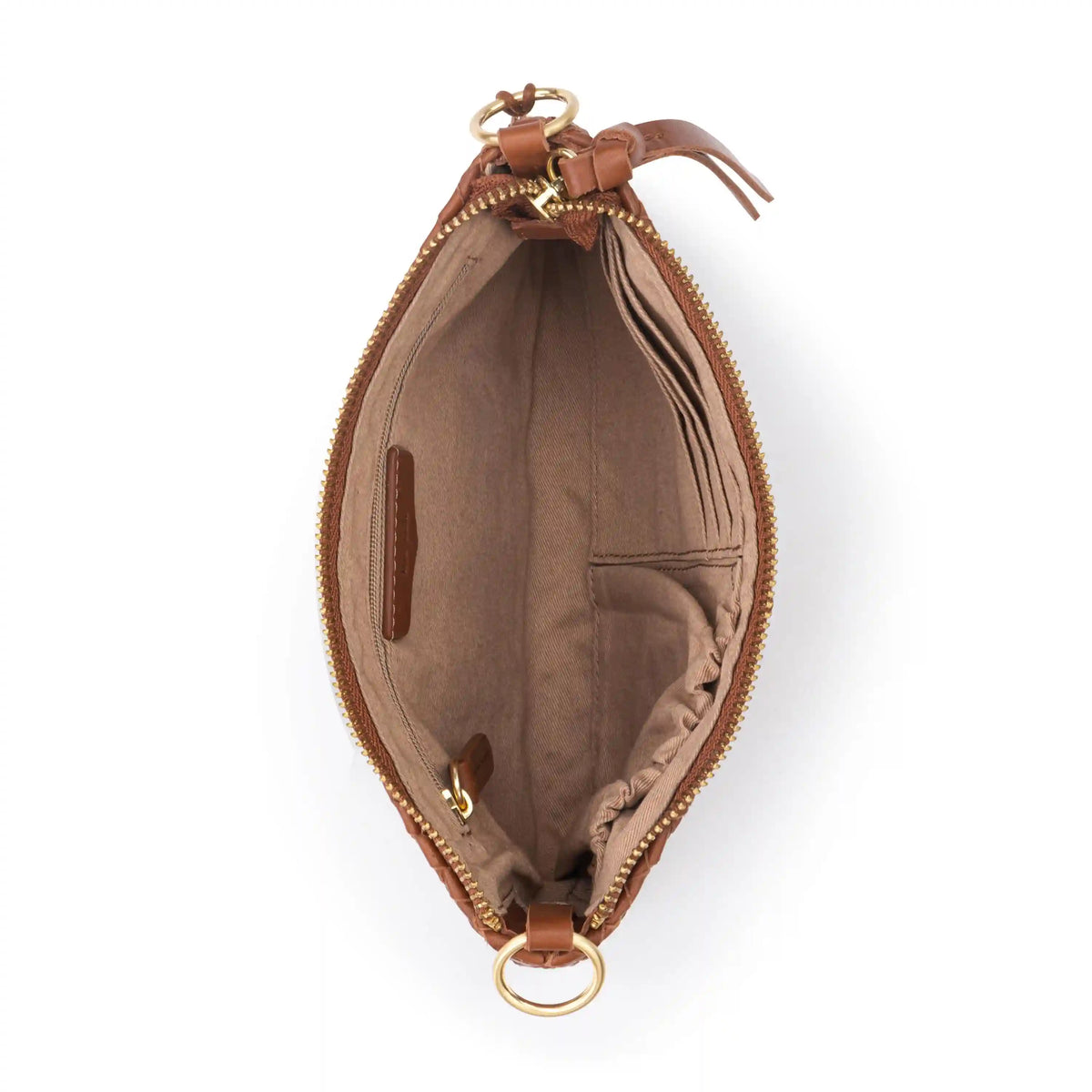 Vita Convertible Wristlet - Leather - Cognac Woven