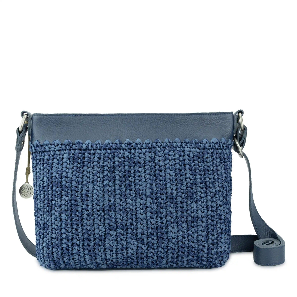 Melrose Crossbody - Hand Crochet - Denim Tonal Straw