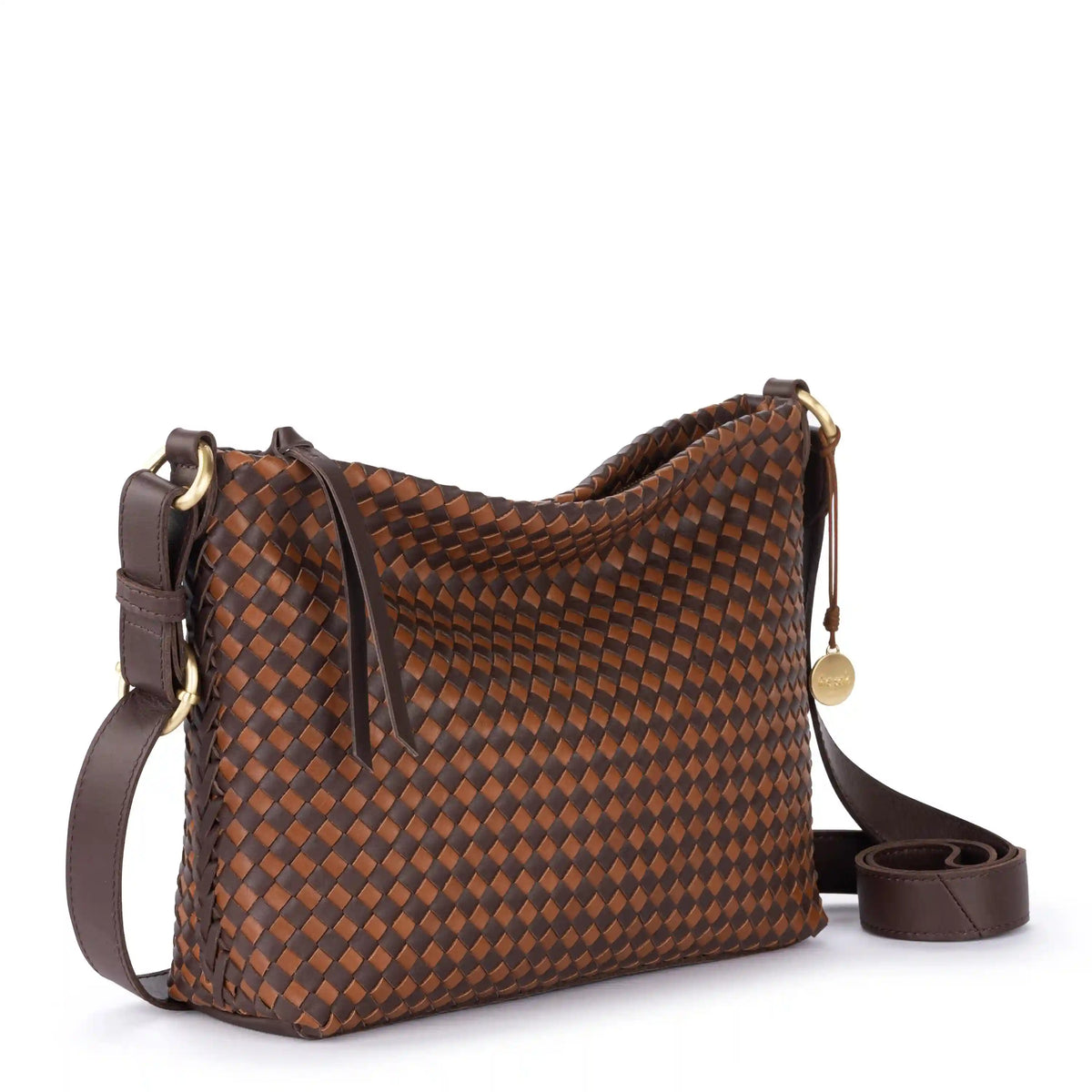 Melrose Crossbody - Leather - Mahogany Cognac Woven