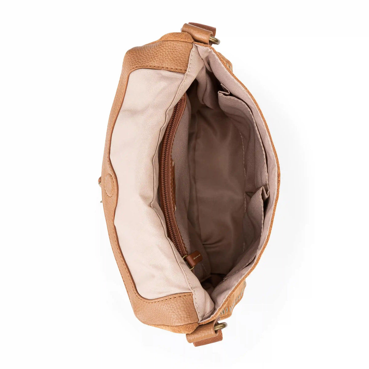 Silverlake Flap Crossbody - Leather - Tan Suede Whimsy Floral Embroidery