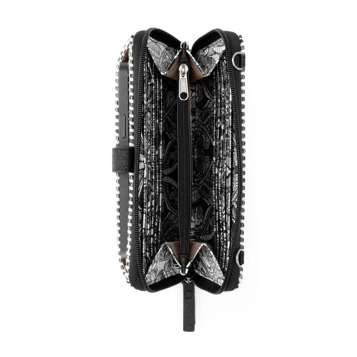 Smartphone Wallet - Straw - Black and White Woven