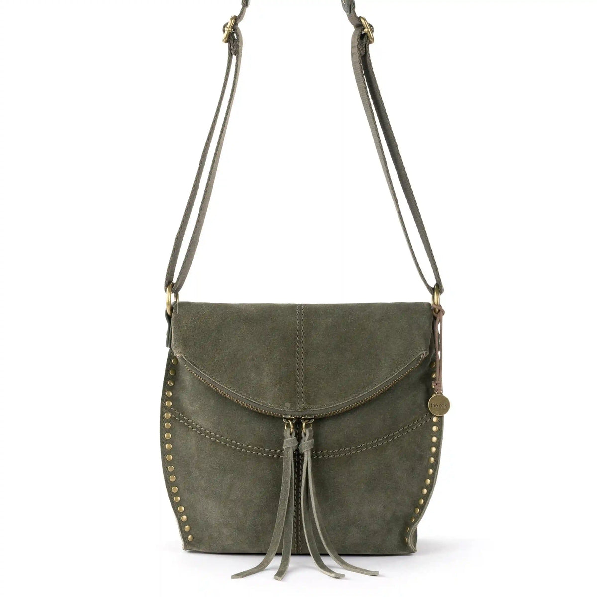 Silverlake Flap Crossbody - Leather - Moss Suede