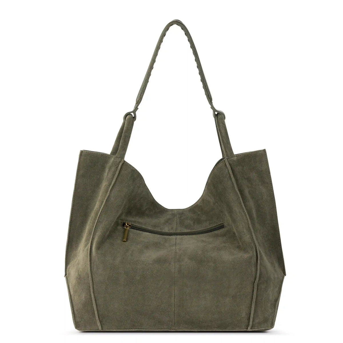 Los Feliz Large Tote - Leather - Moss Suede