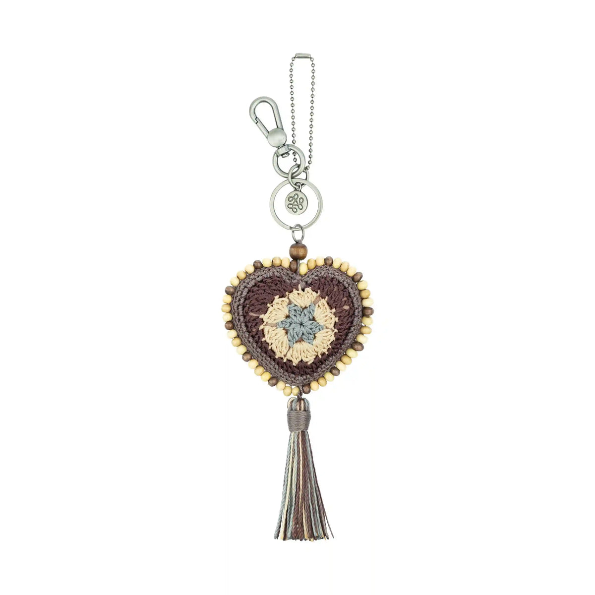 Yarnicharmz Dangle - Hand Crochet - Mushroom Patch Heart