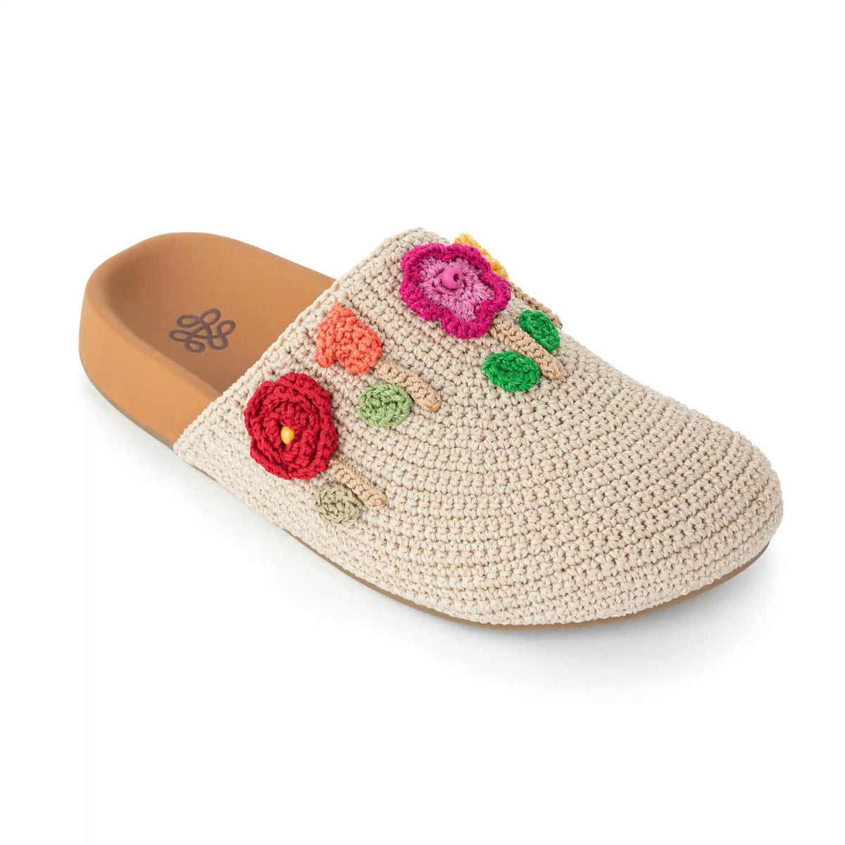 Bolinas Clog - Hand Crochet - Flower Ecru