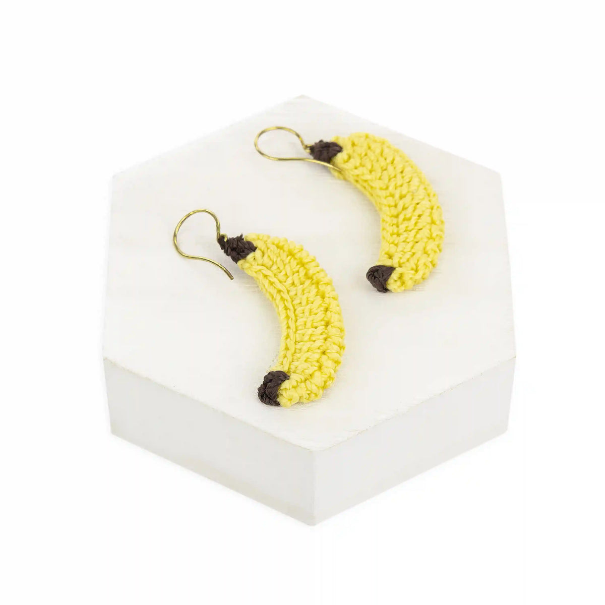 Cyrus Charm Earrings - Hand Crochet - Banana