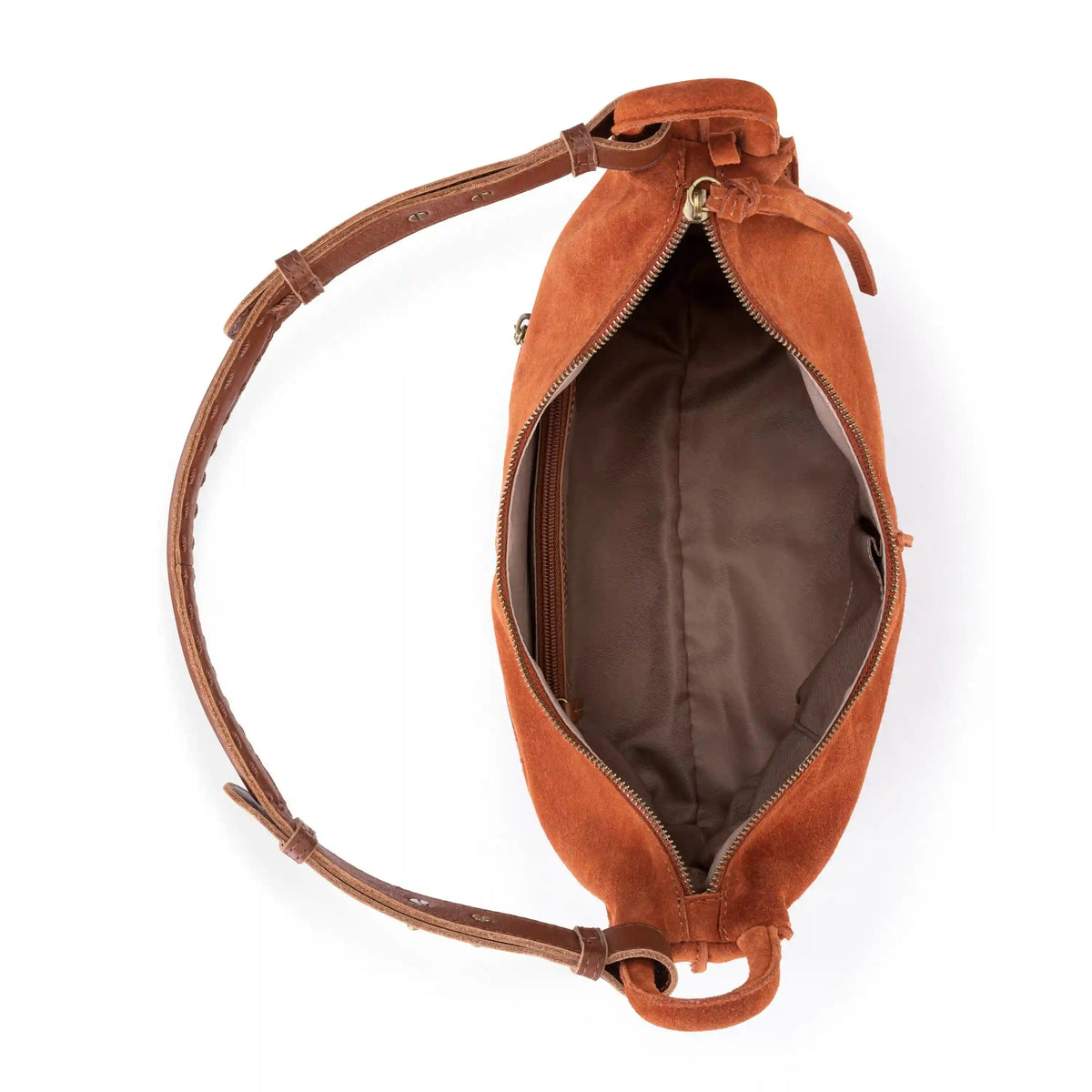 Los Feliz Bucket Hobo - Leather - Persimmon Suede