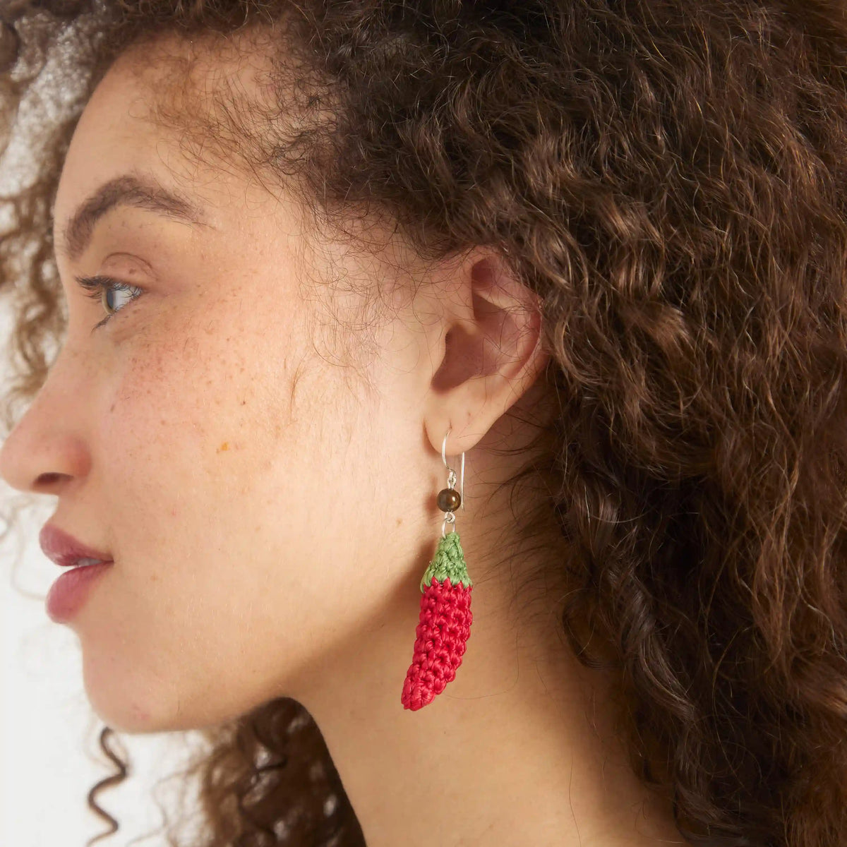 Cyrus Charm Earrings - Hand Crochet - Chili Peppers