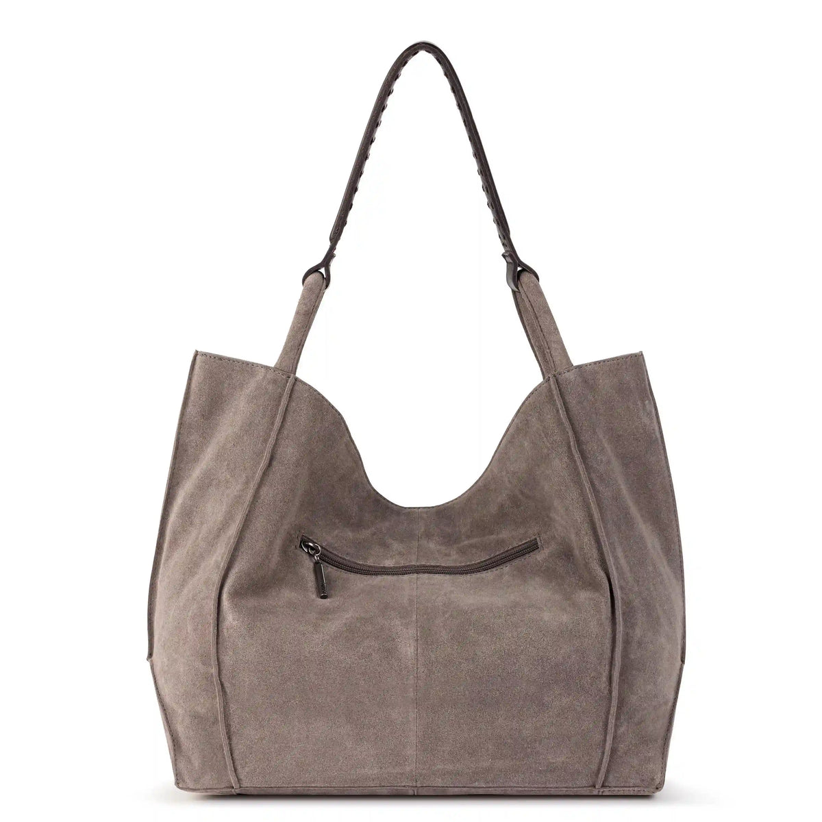 Los Feliz Large Tote - Leather - Mushroom Suede