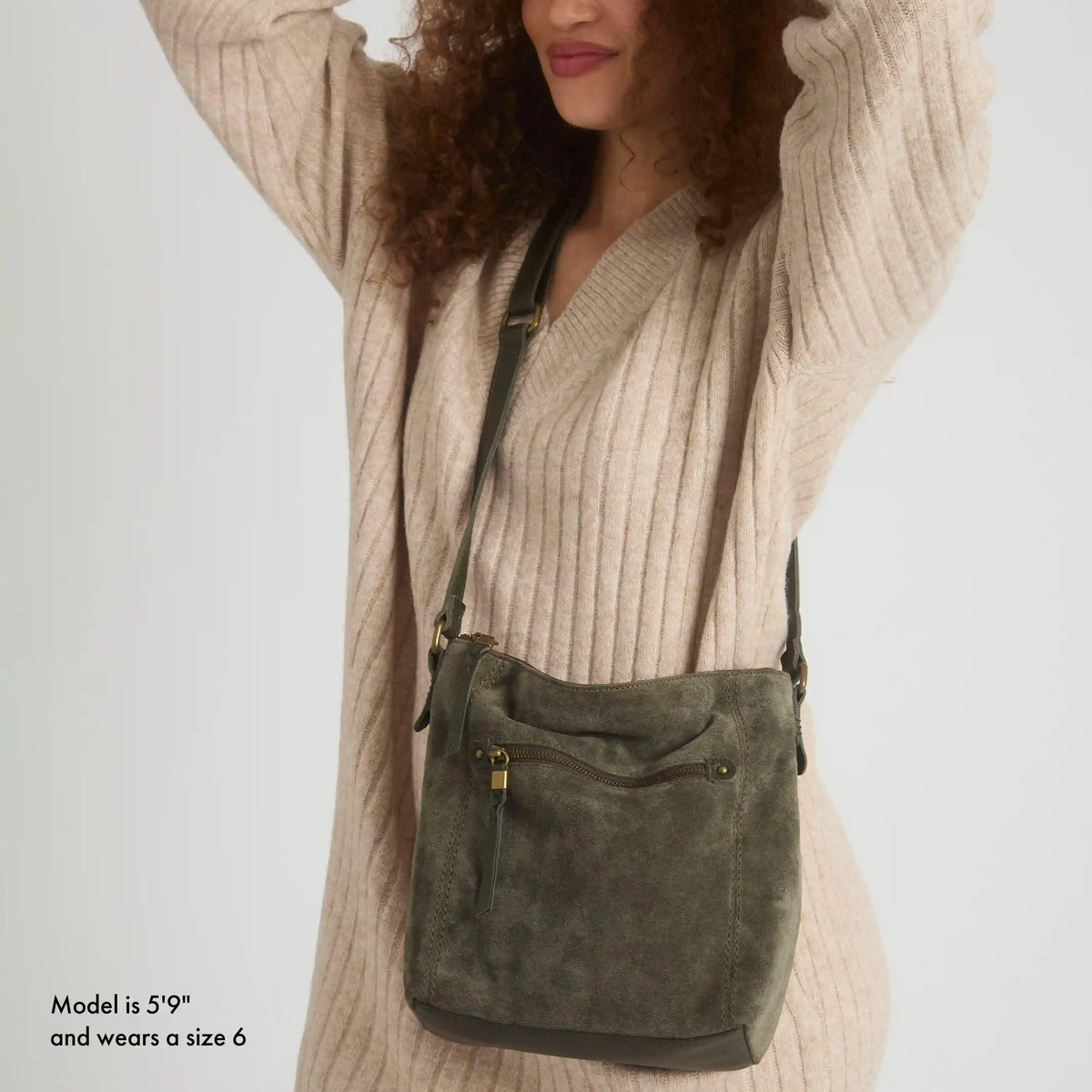 Ashland Crossbody - Leather - Moss Suede