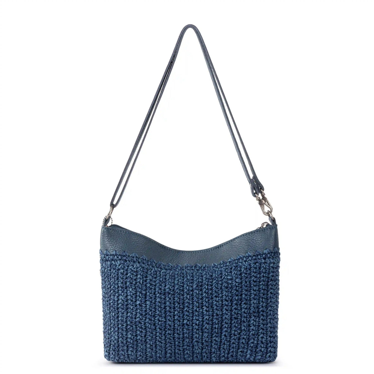 Lumi Crossbody - Hand Crochet - Denim Tonal Straw