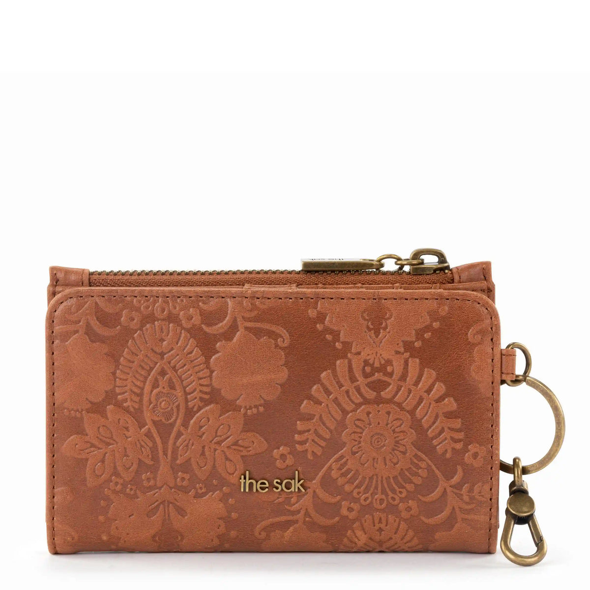 Encino Essential Wallet - Leather - Tobacco Floral Embossed