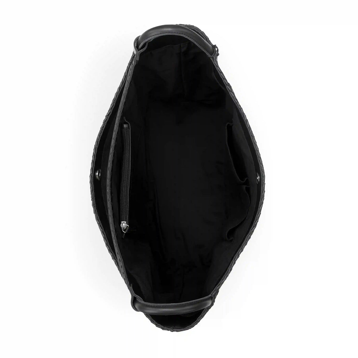 Los Feliz Large Tote - Leather - Woven Black