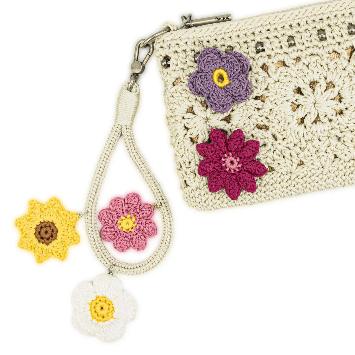 Vita Convertible Wristlet - Hand Crochet - Natural Medallion