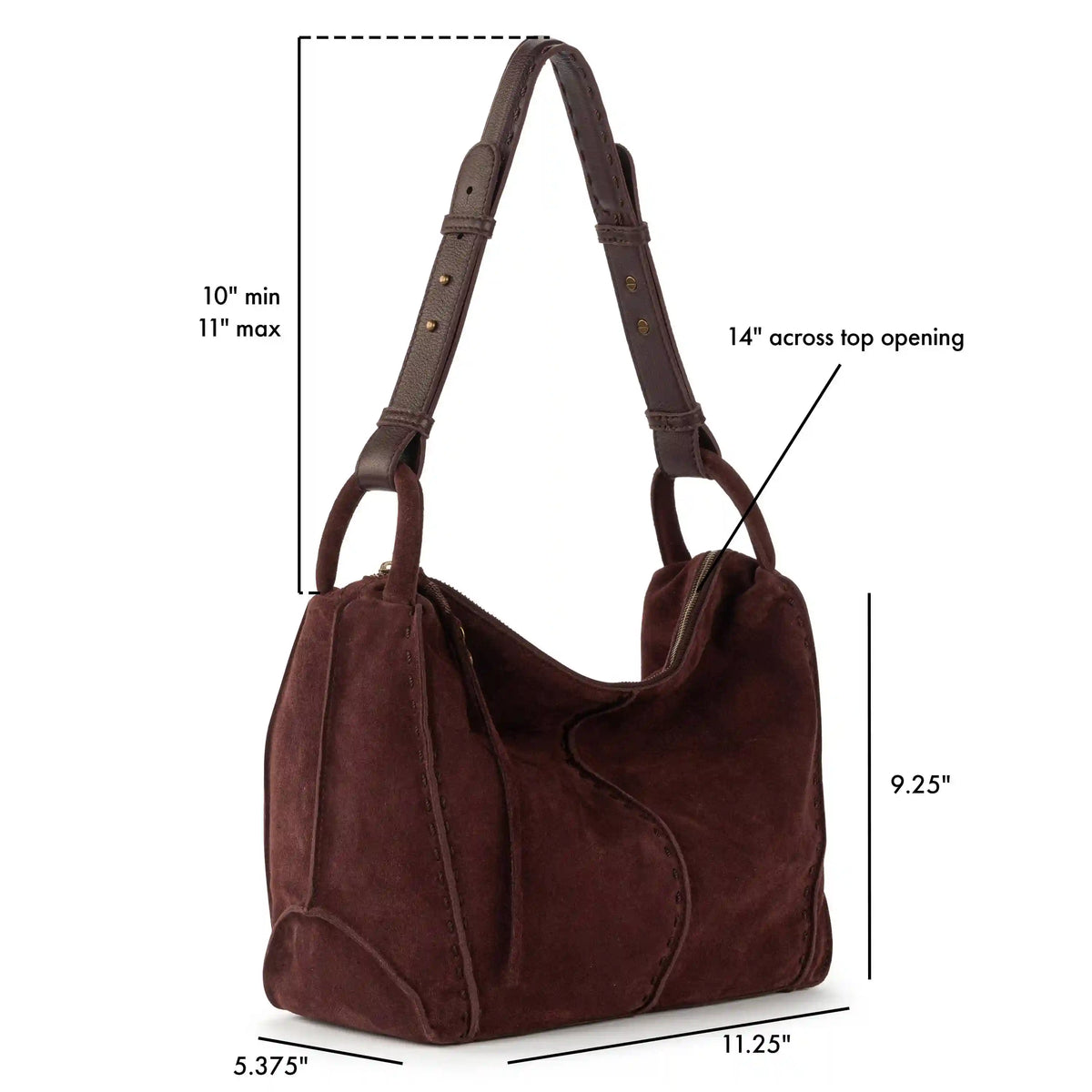 Los Feliz Hobo - Leather - Mahogany Suede
