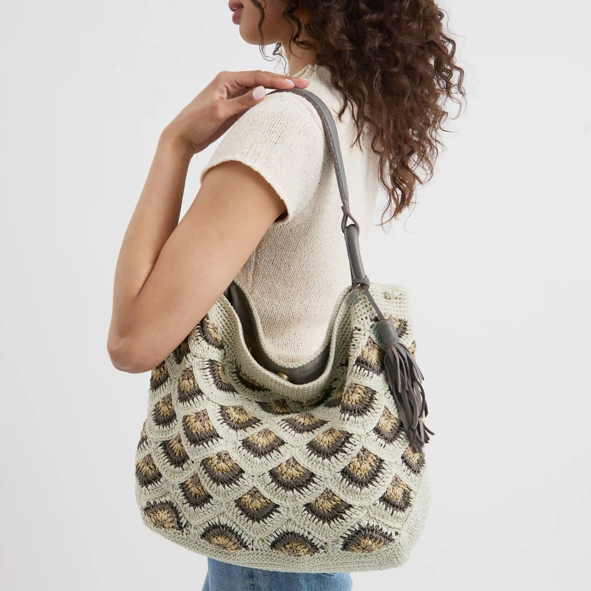 Los Feliz Large Tote - Hand Crochet - Natural Mermaid