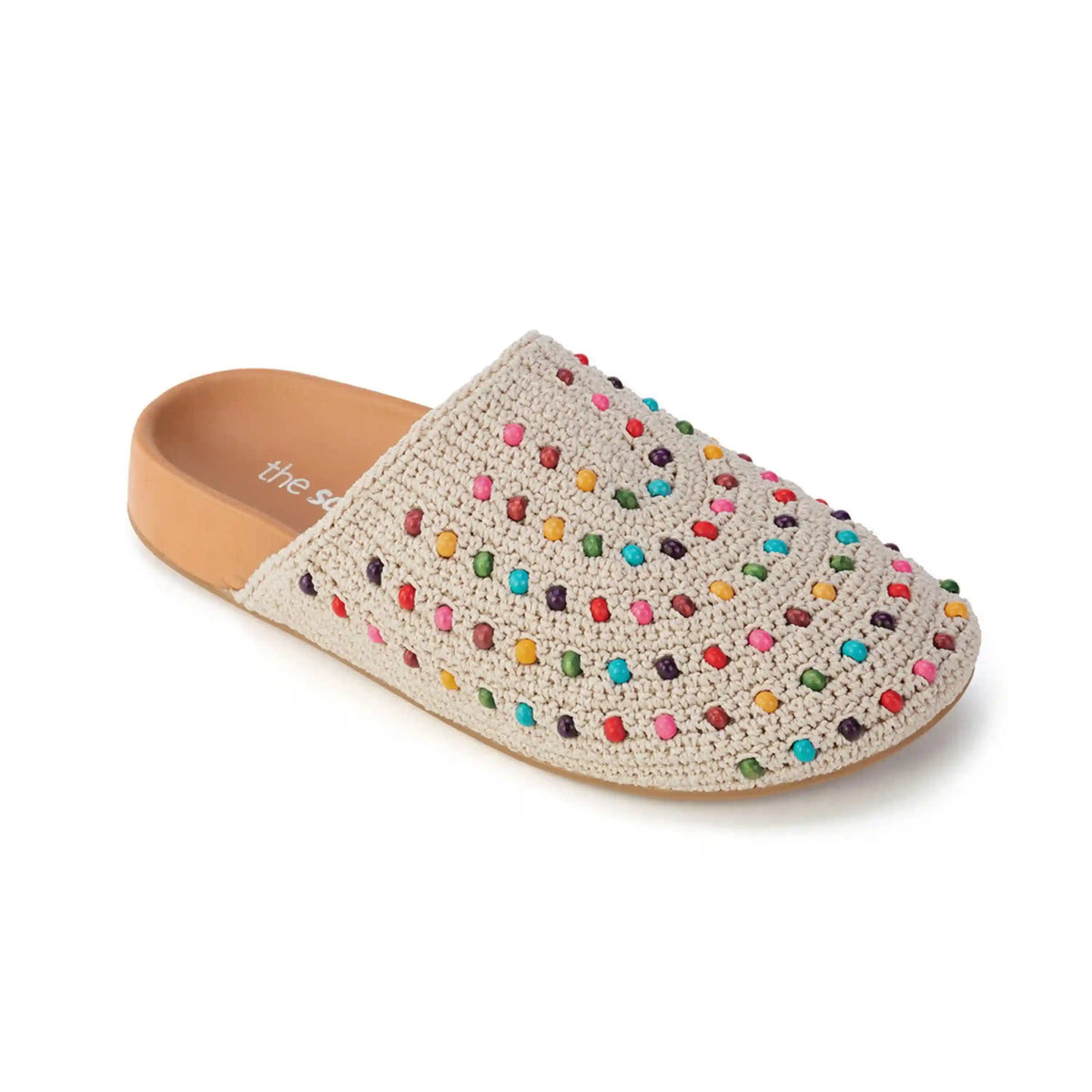 Bolinas Clog - Hand Crochet - Ecru Multi Beads