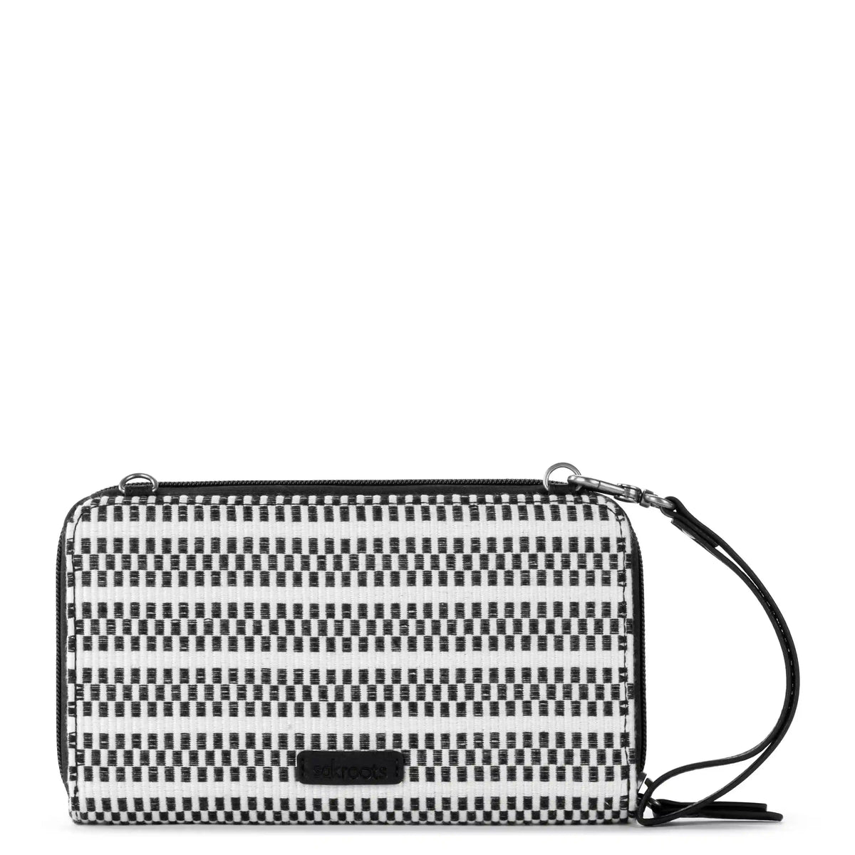 Smartphone Wallet - Straw - Black and White Woven