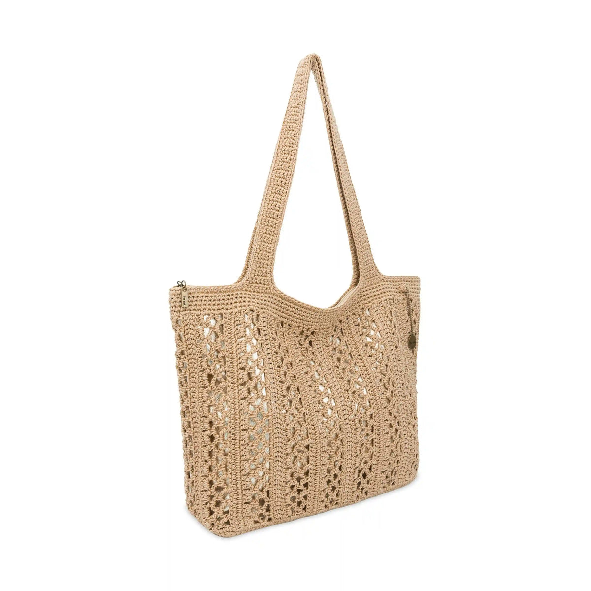 Sola Carryall Tote - Hand Crochet - Bamboo With Gold