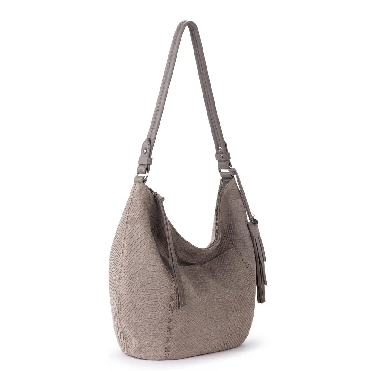 Sequoia Hobo - Leather - Mushroom Croco Suede