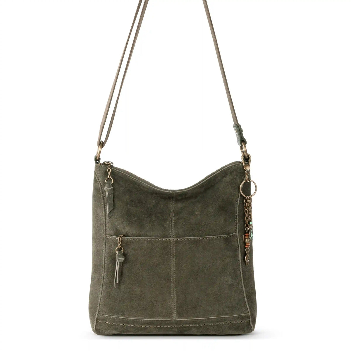 Lucia Crossbody - Leather - Moss Suede