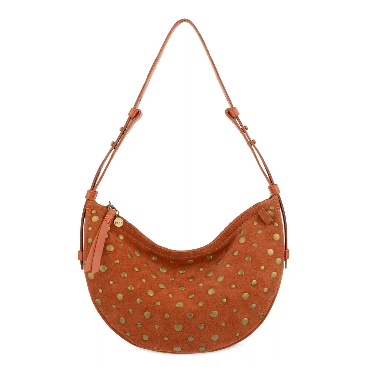Tess Shoulder Bag - Leather - Persimmon Suede Gold Stud