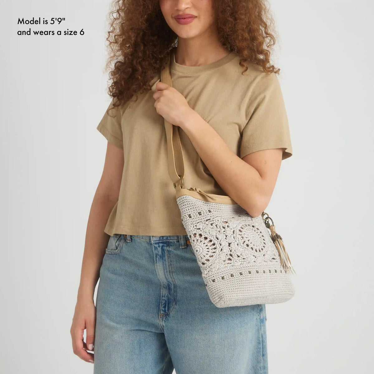 Lucia Crossbody - Hand Crochet - Natural Medallion