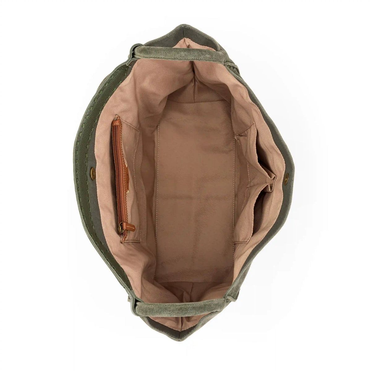 Los Feliz Large Tote - Leather - Moss Suede
