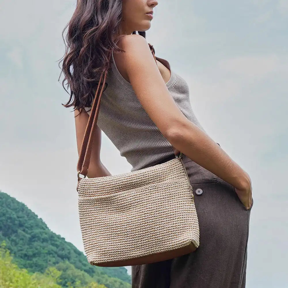 Melrose Crossbody - Hand Crochet - Bamboo Static