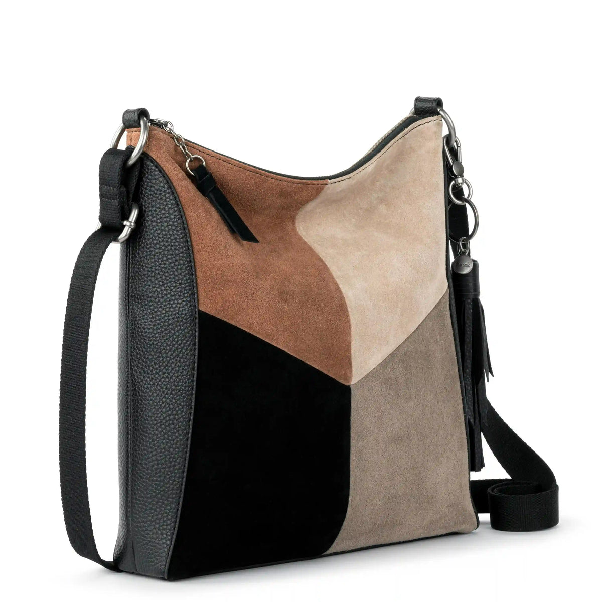 Lucia Crossbody - Leather - Neutral Suede Block