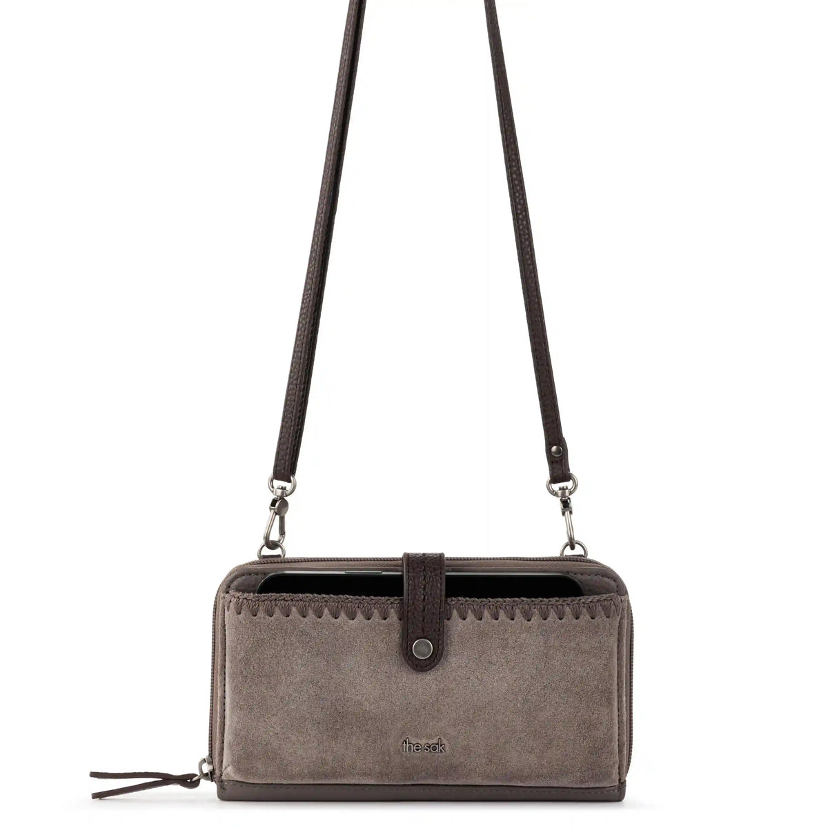 Iris Smartphone Wallet - Leather - Mushroom Suede