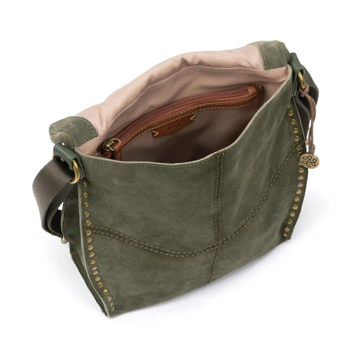 Silverlake Flap Crossbody - Leather - Moss Suede