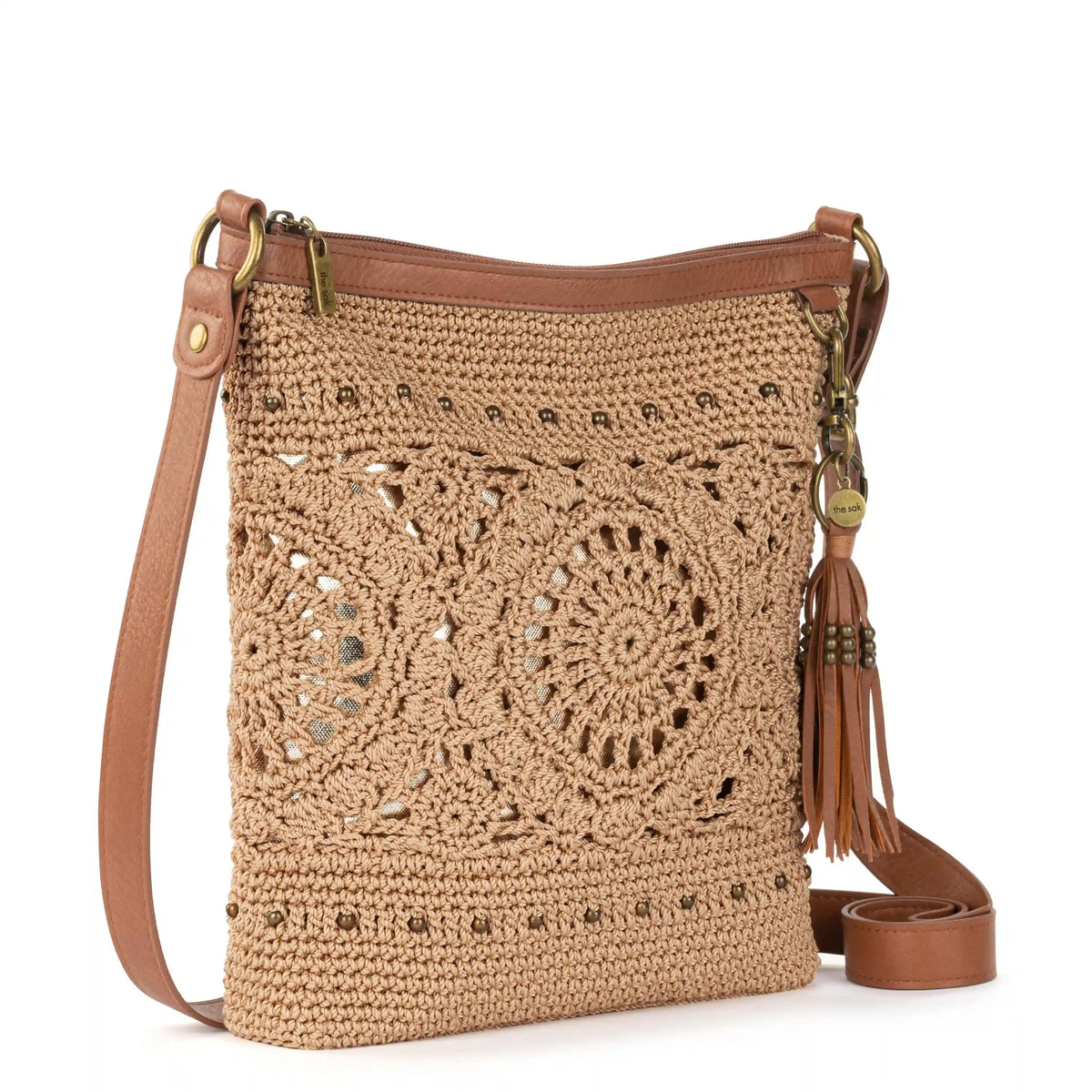 Lucia Crossbody - Hand Crochet - Bamboo Medallion