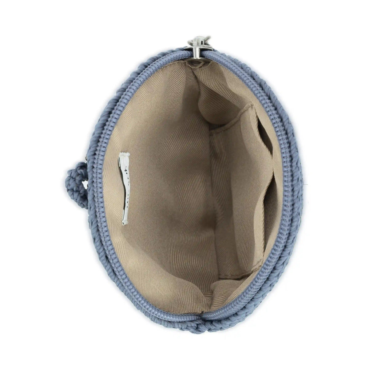 Circle Coin Pouch - Hand Crochet - Maritime Indigo Suede Heart