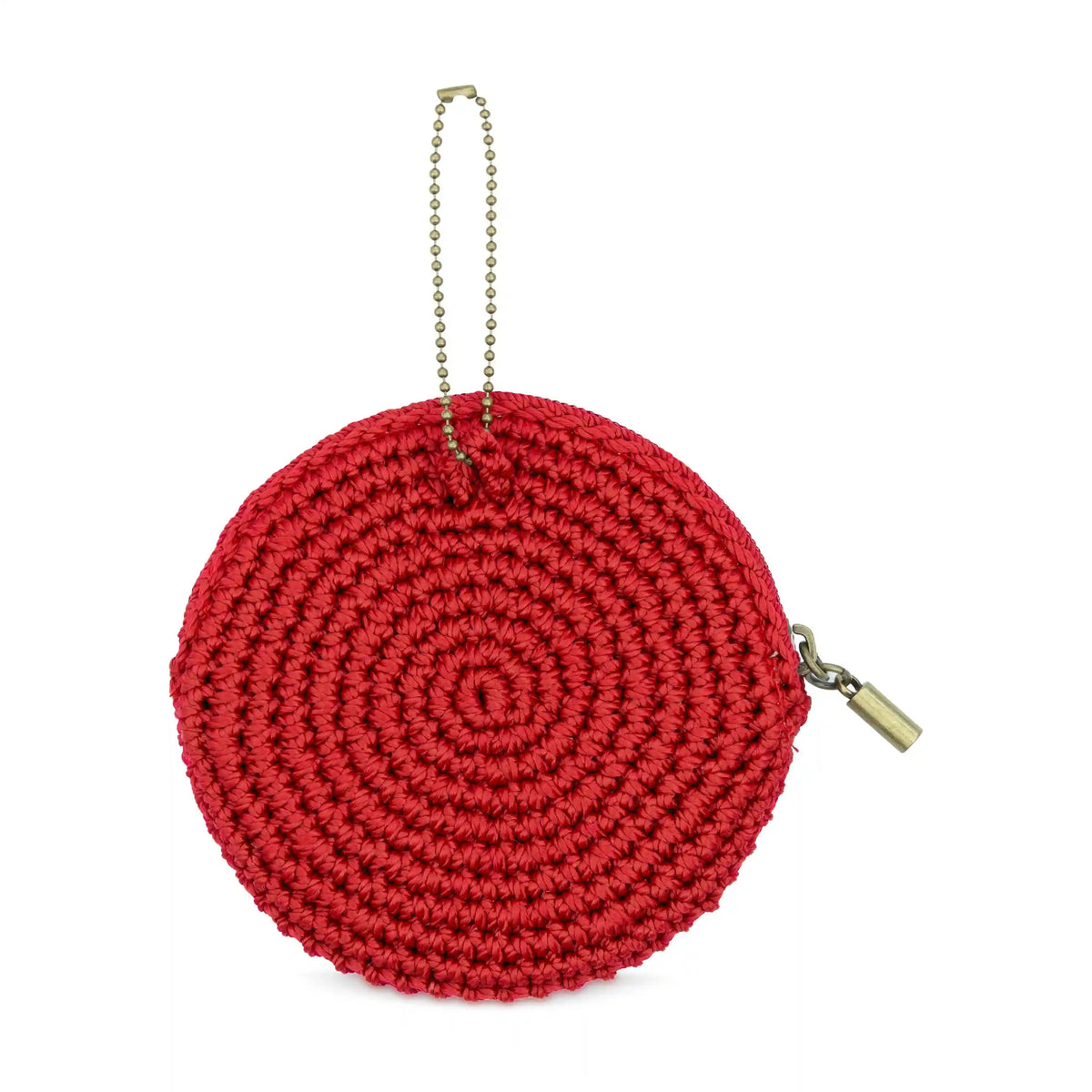 Circle Coin Pouch - Hand Crochet - Scarlet Heart
