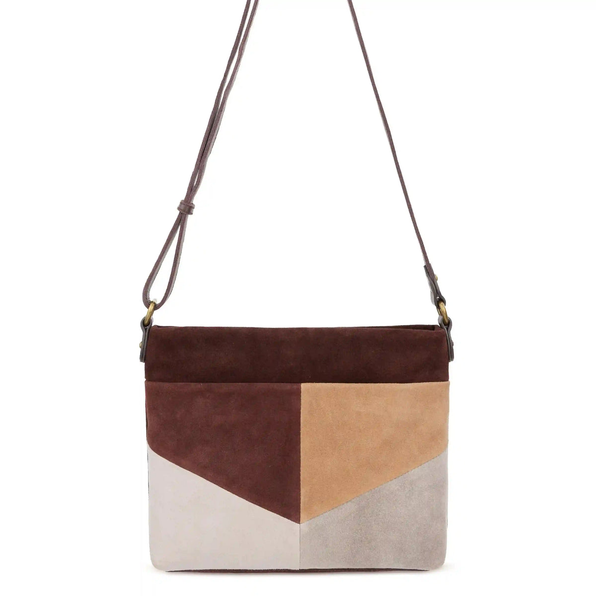 Melrose Crossbody - Leather - Mahogany Suede Block