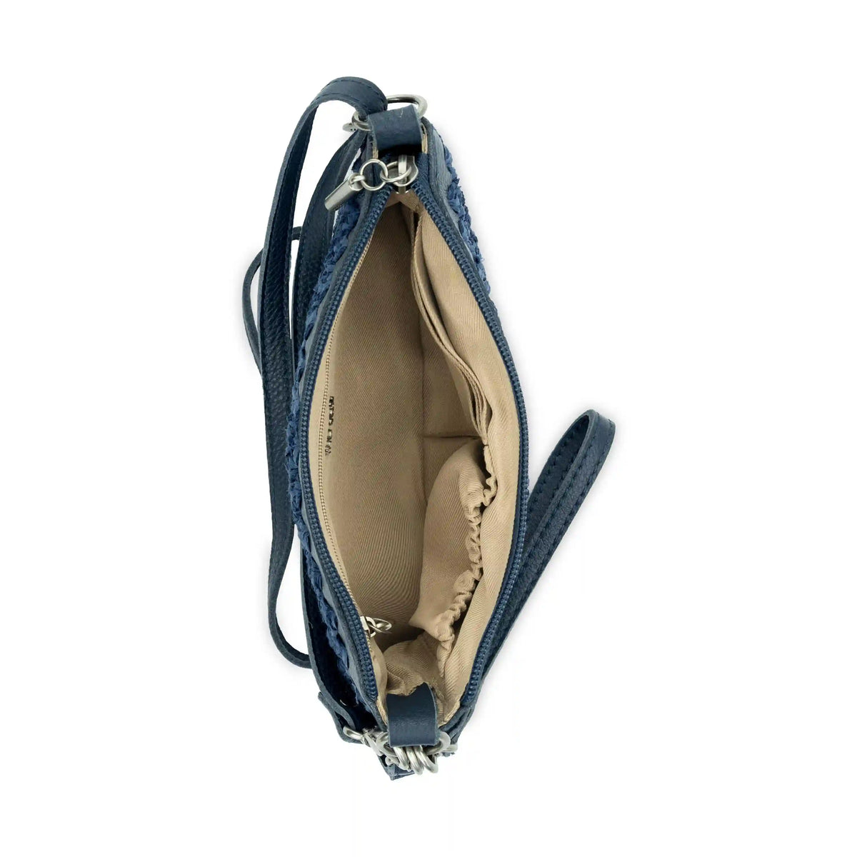 Vita Convertible Wristlet - Hand Crochet - Denim Tonal Straw