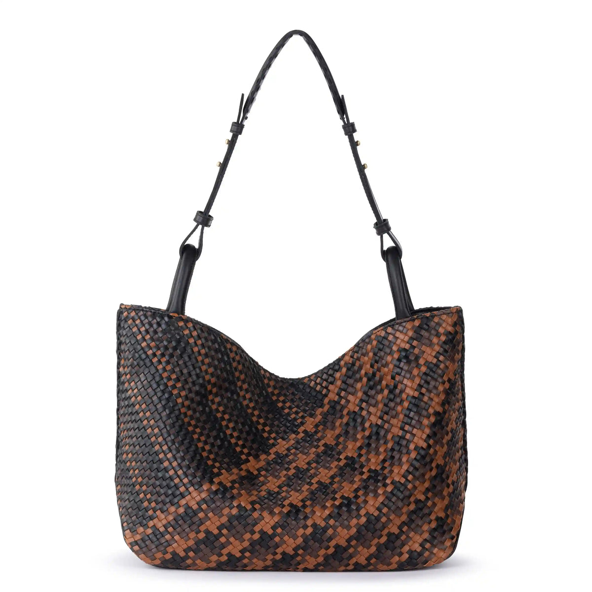 Los Feliz Medium Tote - Leather - Espresso Woven