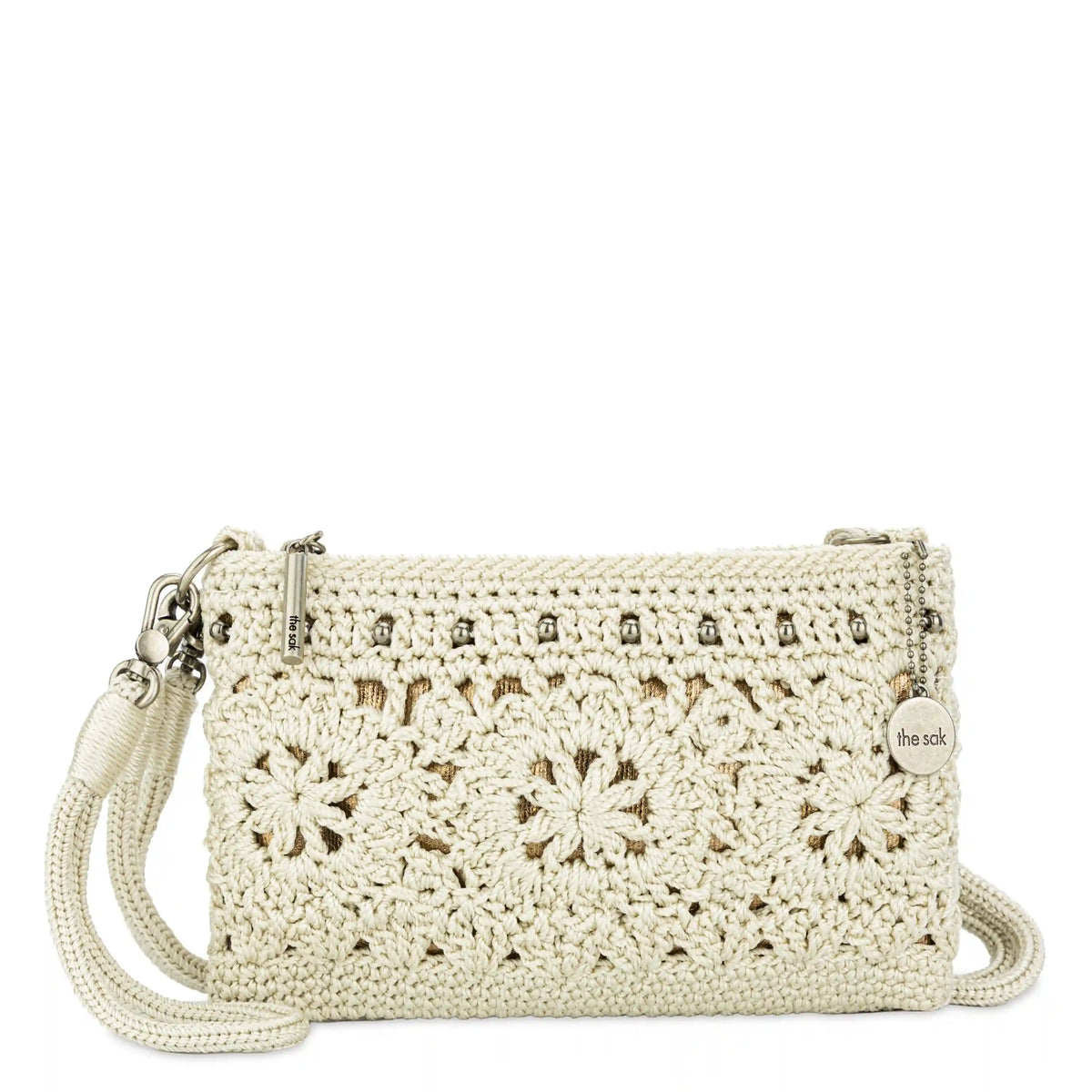 Vita Convertible Wristlet - Hand Crochet - Natural Medallion