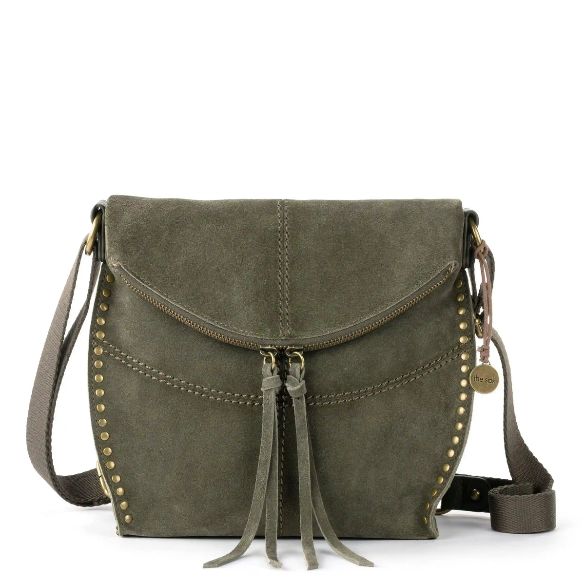 Silverlake Flap Crossbody - Leather - Moss Suede