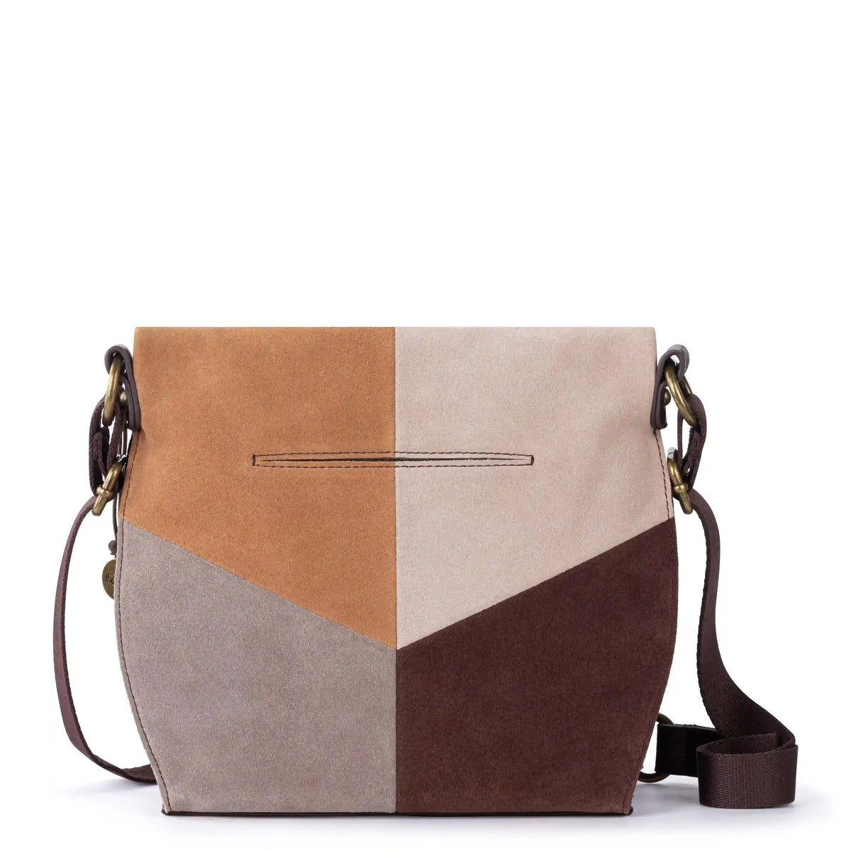 Silverlake Flap Crossbody - Leather - Mahogany Suede Block